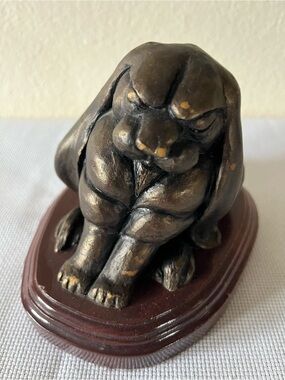 Crouching Rabbit bronze sculpture